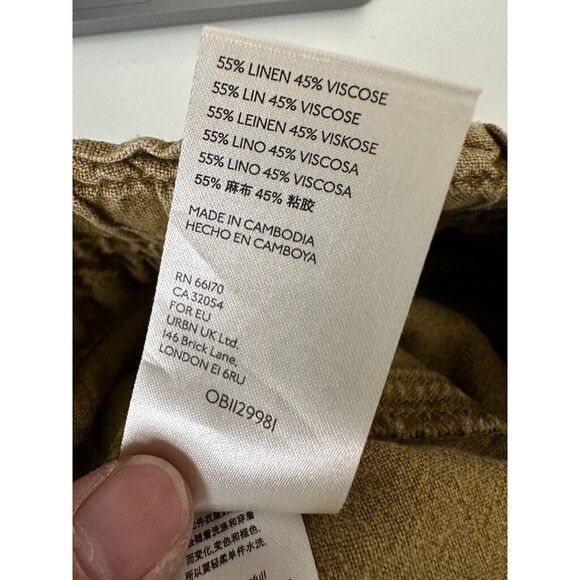 Anthropologie Rhys Utility Jogger Drawstring Moss Green Linen Women's Medium - Picture 8 of 8